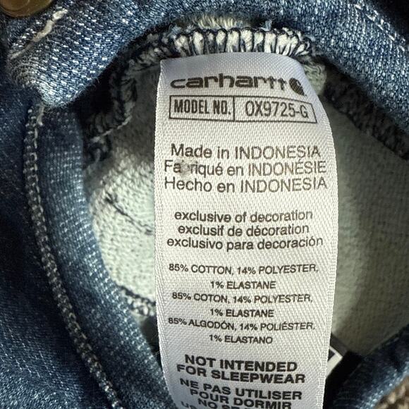 Girls Infant Carhartt Long-Sleeve Snap Leg Denim Coverall Ruffle Size 6 months - Picture 7 of 7